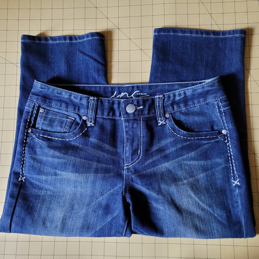 INC Dark Navy Blue Denim Capris - Misses Size 8